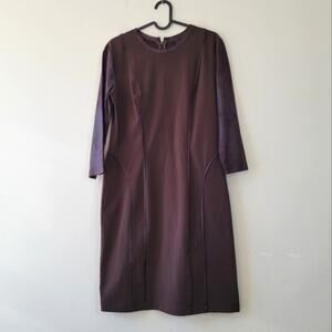 Nha Khanh Chocolate Brown Seamed Sheath Dress Size 10
